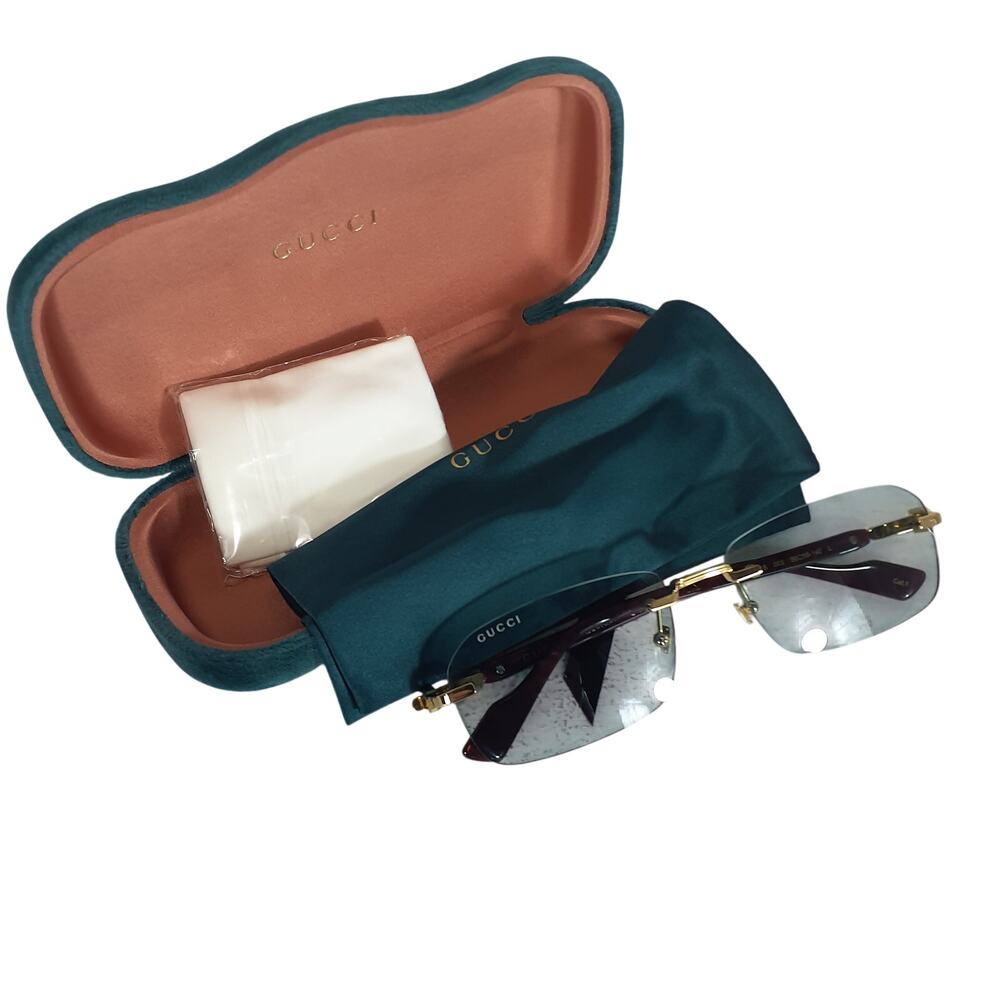 Gucci Sleek Purple Street Gg Rectangular Sunglasses - Picture 2 of 6